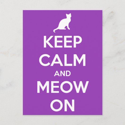 Ruhe und Kraft auf Lila behalten Postkarte (Vorderseite)