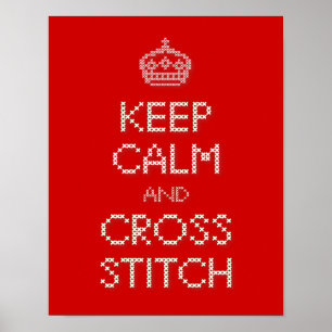 Ruhe und Kreuzstich behalten Poster