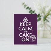 Ruhe und Kuchen behalten Postkarte (Stehend Vorderseite)