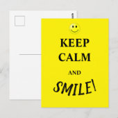 Ruhe und Lächeln behalten Postkarte (Vorne/Hinten)