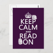 Ruhe und Lesen behalten (in beliebiger Farbe) Postkarte (Vorne/Hinten)