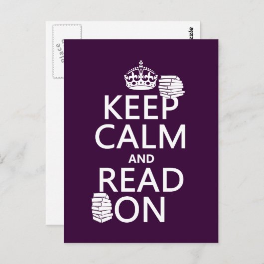 Ruhe und Lesen behalten (in beliebiger Farbe) Postkarte (Vorne/Hinten)