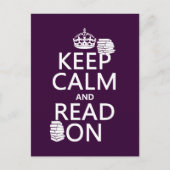 Ruhe und Lesen behalten (in beliebiger Farbe) Postkarte (Vorderseite)