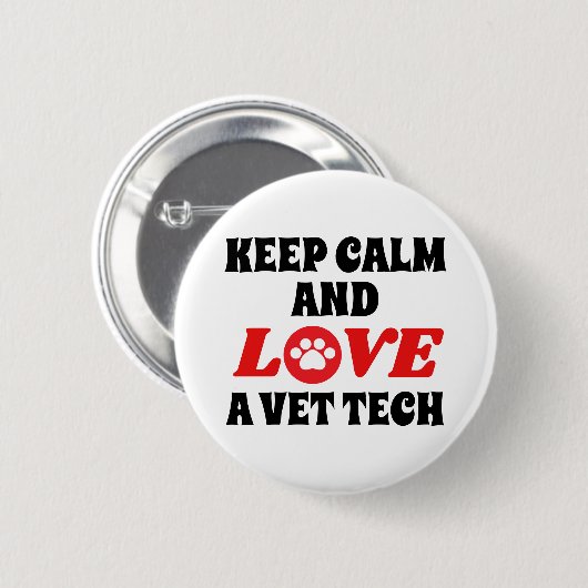 Ruhe und Liebe als Techniker behalten Button (Vorne & Hinten)