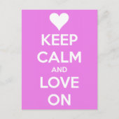 Ruhe und Liebe auf Rosa behalten Postkarte (Vorderseite)