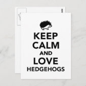 Ruhe und Liebe behalten Igel Postkarte (Vorne/Hinten)