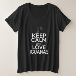 Ruhe und Liebe behalten Iguanas Große Größe T-Shirt