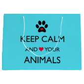 "Ruhe und LIEBE der Tiere Behalten" Große Geschenk Große Geschenktüte (Vorderseite)