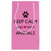 "Ruhe und LIEBE der Tiere Behalten" Kleine Geschen Kleine Geschenktüte (Vorderseite)