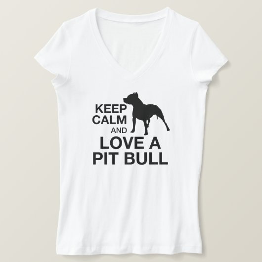 Ruhe und Liebe eines Pit Bull Vertikalpinsels beha T-Shirt (Design vorne)