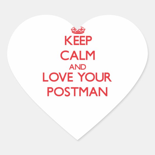 Ruhe und Liebe Ihres Postmanns behalten Herz-Aufkleber (Vorderseite)