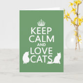 Ruhe und Liebe Katzen behalten Karte (Gelbe Blume)