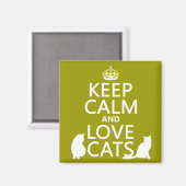 Ruhe und Liebe Katzen behalten Magnet (Vorderseite/Rückseite)