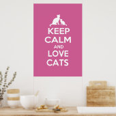 Ruhe und Liebe Katzen behalten Poster (Küche)