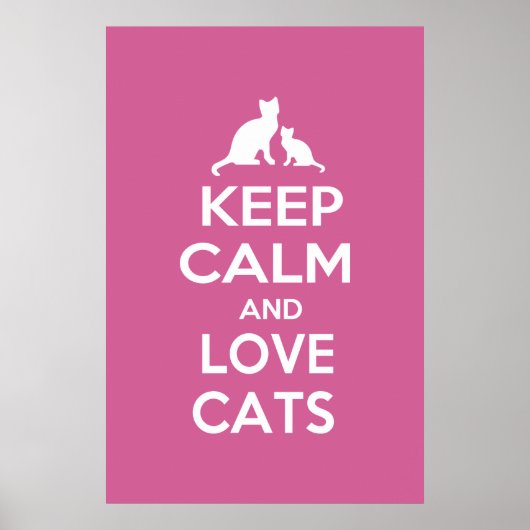 Ruhe und Liebe Katzen behalten Poster (Vorne)