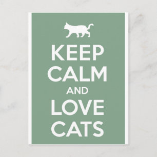 Ruhe und Liebe Katzen behalten Postkarte