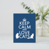 Ruhe und Liebe Katzen behalten Postkarte (Stehend Vorderseite)