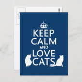 Ruhe und Liebe Katzen behalten Postkarte (Vorne/Hinten)