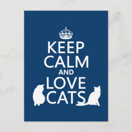 Ruhe und Liebe Katzen behalten Postkarte