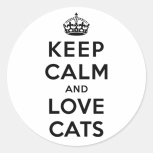 Ruhe und Liebe Katzen behalten Runder Aufkleber