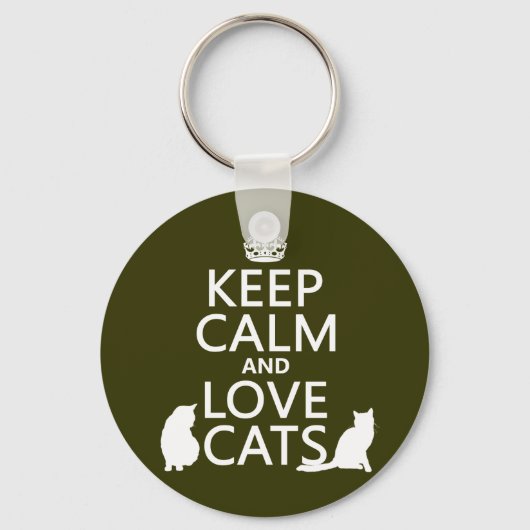 Ruhe und Liebe Katzen behalten Schlüsselanhänger (Vorderseite)