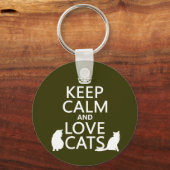 Ruhe und Liebe Katzen behalten Schlüsselanhänger (Vorderseite)