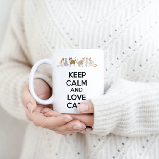 Ruhe und Liebe Katzen behalten Zweifarbige Tasse