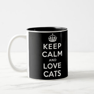 Ruhe und Liebe Katzen behalten Zweifarbige Tasse