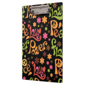 Ruhe und Liebe überall in Slogan Art Klemmbrett (Links)