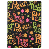 Ruhe und Liebe überall in Slogan Art Klemmbrett (Rückseite)