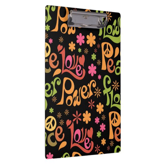 Ruhe und Liebe überall in Slogan Art Klemmbrett (Rechts)