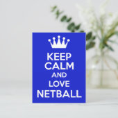 Ruhe und Liebe von Netball behalten Postkarte (Stehend Vorderseite)
