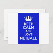 Ruhe und Liebe von Netball behalten Postkarte (Vorne/Hinten)