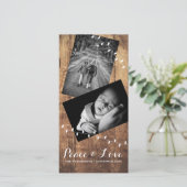 Ruhe und Liebe Weihnachten Foto Holzleuchten (Stehend Vorderseite)