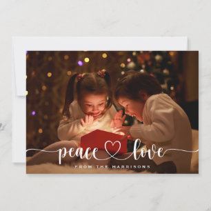 Ruhe und Liebe Weihnachtsfeiertag Fotokarte Feiertagskarte