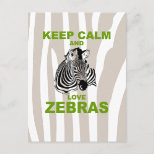 Ruhe und Liebe Zebras Einzigartiger Spaß drucken b Postkarte