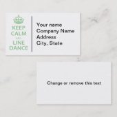 Ruhe und Line Dance behalten Visitenkarte (Vorne/Hinten)