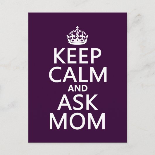 Ruhe und Mama Gefragt - alle Farben Postkarte (Vorderseite)