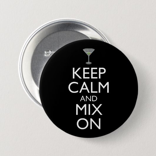 Ruhe und Mix auf Barkeeper behalten Button (Vorne & Hinten)