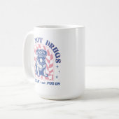 Ruhe und Mops auf Retro-Möpsen behalten Kaffeetasse (Vorderseite Links)