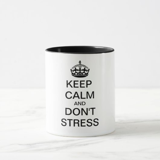 Ruhe und NICHT STRESS behalten - personalisierter  Tasse (Zentrum)