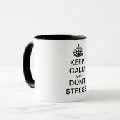 Ruhe und NICHT STRESS behalten - personalisierter Tasse (Vorderseite Links)