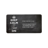 Ruhe und Party auf Chalkboard Funny Holiday behalt Adressaufkleber (Vorne)