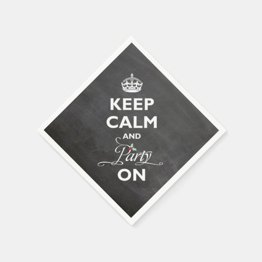 Ruhe und Party auf Chalkboard Funny Holiday behalt Serviette (Ecke)