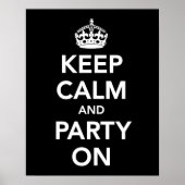 Ruhe und Party auf Druck oder Plakat behalten (Vorne)