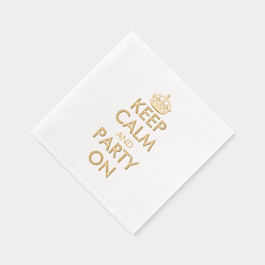 Ruhe und Party auf exklusivem Sondergold behalten Servietten Mit Folie (Rechts)