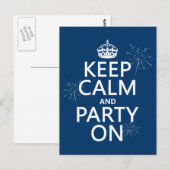 Ruhe und Party behalten - alle Farben Postkarte (Vorne/Hinten)