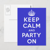 Ruhe und Party behalten Postkarte (Vorne/Hinten)