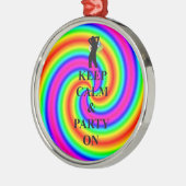 Ruhe und Party behalten Silbernes Ornament (Links)