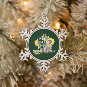 Ruhe und Pflanze behalten - Gartenschneeflocke Schneeflocken Zinn-Ornament